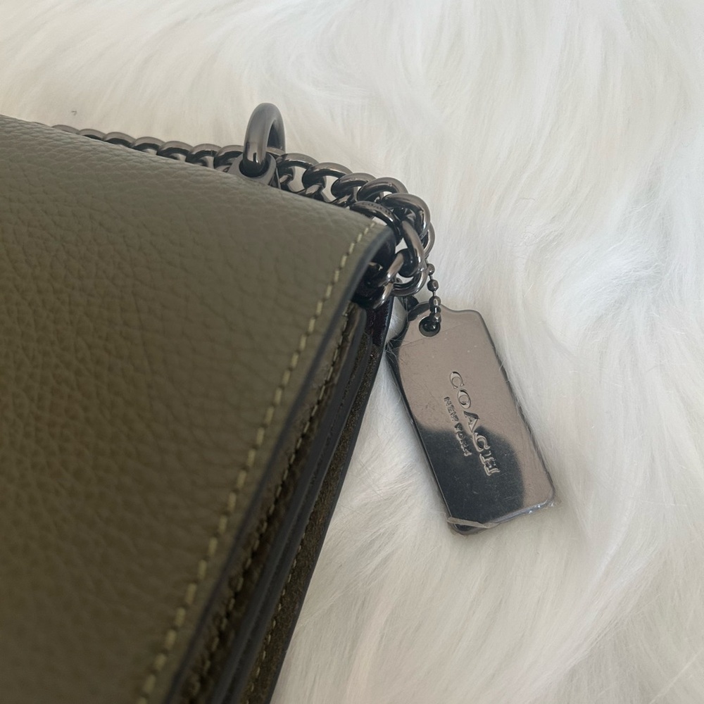 Coach Klare Olive Green Pebbled Leather Crossbody Bag Good - Picture 3 of 9